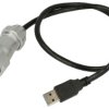 Wtyk; USB 3.0; WY24JUSB3.0TE-1.0M; na przewód; proste; srebrno-czarny; skręcane; złocone; IP67; stop cynku chromowany; Weipu; Ro