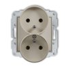 MINI Mechanizm gniazda podwójnego do ramki z uziemieniem 2x(2P+Z) (bez przesłon torów prądowych) taupe 60MGPR-2z KARLIK
