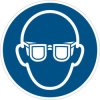 Commandment sign, symbol: eye protection, Ø 100 mm, plastic, 042.51-9-100-R, package with 5 pieces