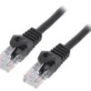 Patch cord U/UTP, Cat 6, RJ45 wtyk z obu stron, linka, CCA, 3m PP6U-3M/BK