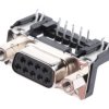 HARTING Złącze D-sub D-Sub 9-pinowe Kąt prosty 2.74 mm Pitch Otwór przelotowy Złoty Żeńskie Blokada śrubowa UNC od 4 do