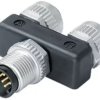 Adapter, 2 x M12 (5 pole, socket) to M12 (5 pole, plug), Y-shape, 79 5210 00 05