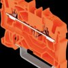 2202-1202 2-wire feed-through terminal, with pusher 2.5 mm², orange