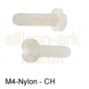 M4 x 12 nylon cheese head machine screw - (50 pack)