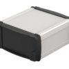 ABS/aluminum enclosure kit, (L x W x H) 106 x 100 x 52 mm, nature/black (RAL 9005), IP40, 83055100.HMT1