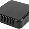 ABS miniature enclosure, ventilated, (L x W x H) 80 x 80 x 20 mm, black (RAL 9005), IP30, 1551V4BK