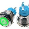 Przycisk LB19MP/LED:G 12VDC POWER zielony; 19mm; monostabilny;3A/250V