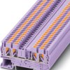 Through terminal block, push-in connection, 0.14-4.0 mm², 4 pole, 24 A, 8 kV, purple, 1106767