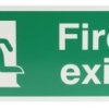 Znak wyjścia, PVC, Zielony/biały, Fire Exit, Angielski, Opis: WYJŚCIE POŻAROWE