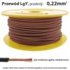 Przewód instalacyjny miedziany wielożyłowy LgY 0.22mm, linka, brązowy, 1mb