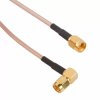 Coaxial cable, SMA plug (angled) to SMA plug (straight), 50 Ω, RG-316, grommet black, 457 mm, 135103-03-18.00