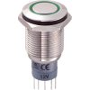 Zip Switch LAS2GQF-11ZE/G/12V/N/P 16mm IP67 Vandal Resist Switch SPDT Green LED