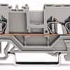 3-wire feed-through terminal, spring-clamp connection, 0.08-1.5 mm², 1 pole, 18 A, 8 kV, gray, 279-681