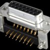 164A16779X D-SUB socket, 15-pin, angled, RM 9.4, turned