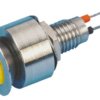 Lampka kontrolna do montażu panelowego 24V dc, Żółta 6.1mm LED Chrom Marl
