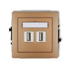 DECO Gniazdo podwójne 2xUSB-AA 3.0 złoty metalik 8DGUSB-6