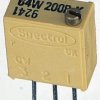 Potencjometr dostrojczy 200kΩ THT 0.5W 19 (elektryczny), 22 (mechaniczny) -zwoje Regulacja górna 2,2 mm