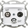 CARLA Gniazdo antenowe R-TV-2xSAT końcowe białe 1760-10