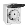 Gniazdo pojedyncze Schuko ORNO AQUATIC MINI IP54 16A 230V natynkowe biało-czarne