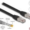 80129 RJ45 Network Cable Cat.6A S/FTP PE Outdoor 5 m black