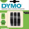 S0847730 DYMO embossing tape / embossing label 9mm 3 pieces black