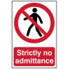 Scan 0608 Strictly No Admittance - PVC 200 x 300mm