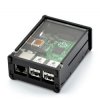 Obudowa Raspberry Pi Model 3B+/3B/2B czarno-przezroczysta z klapką