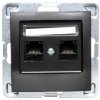 IMPRESJA Gniazdo komputerowe podwójne RJ45 kat.5e MMC antracyt GPK-2Y/K/m/50