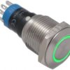 Przycisk stabilny 16mm; LED 12V; zielony; 2NONC