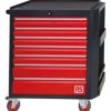 Szafka na rolkach, na kółkach, 7-szufladowa, 875 x 890 x 450mm, materiał: Stal, RS PRO