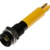 Lampka kontrolna do montażu panelowego 12V dc, Żółta 6mm LED Czarny Końcówka lutownicza RS PRO