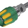 Pole terminal, 4 mm, yellow/green, 30 VAC/60 VDC, 16 A, M4 threaded bolt, nickel-plated, 930099188