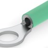 Uninsulated ring cable lug, 0.326-1.31 mm², AWG 22 to 16, 5.2 mm, M5, green, 1-321897-5