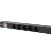 Listwa zasilająca RACK PDU 19 LANBERG 1U 16A 5X 230V PL 2M czarna PDU-05E-0200-BK