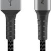 Kabel tekstylny USB-C ™na USB-A z metalowymi wtyczkami (szary / srebrny) 2 m - Długość kabla 2 m
