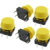 Opencircuit Tactiele button 12x12x7,3mm yellow - 5 pcs