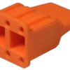 Socket, 6 pole, straight, 2 rows, orange, WM-6S