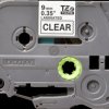 Labelling tape cartridge, 9 mm, tape transparent, font black, 8 m, TZE-121