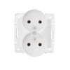 DOMO Gniazdo francuskie podwójne z uziemieniem 01-1253-102 białe 24737 KANLUX