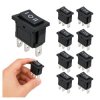 10x Przełącznik Kołyskowy Stabilno-Bistabilny KCD1 21x15mm (ON)-OFF-ON 3PIN