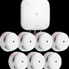 FS61 + X-S XS01-M Smoke detector, RF radio, networkable, 7 units, with base statio