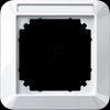 387119 1-M, cover-frame, 1-gang, polar white glossy, with label holder