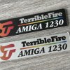 Amiga 1230 'TerribleFire' badges 0.5mm thick