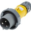 Złącze przemysłowe - zasilające 32A Wtyczka 110 V 3P Męski MENNEKES Żółty Montaż na kablu IP67