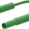 Safety measuring lead with (4 mm lamella plug, straight) to (4 mm socket, straight), 0.5 m, green, PVC, 1.0 mm², CAT IV, 66.1044