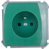 Simon Basic Gniazdo pojedyncze z/u 16A IP20 z przesłoną torów zielone BMGZ1z.01/33