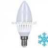 Żarówka LED E14, biała zimna 10W świeca porcel.