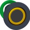 Pushbutton, for universal LED, illuminable, waistband round, yellow, front ring dark gray, mounting Ø 30.5 mm, ZB5FW983
