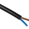 Sieciowy kabel zasilający 2 Core Polichlorek winylu PVC Sheath Czarny 6.39mm od , 300 V, 500 V