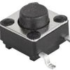 Short-stroke pushbutton, 1 Form A (N/O), 50 mA/12 VDC, unlit , actuator (black), 1.6 N, SMD, 1301.9317.24